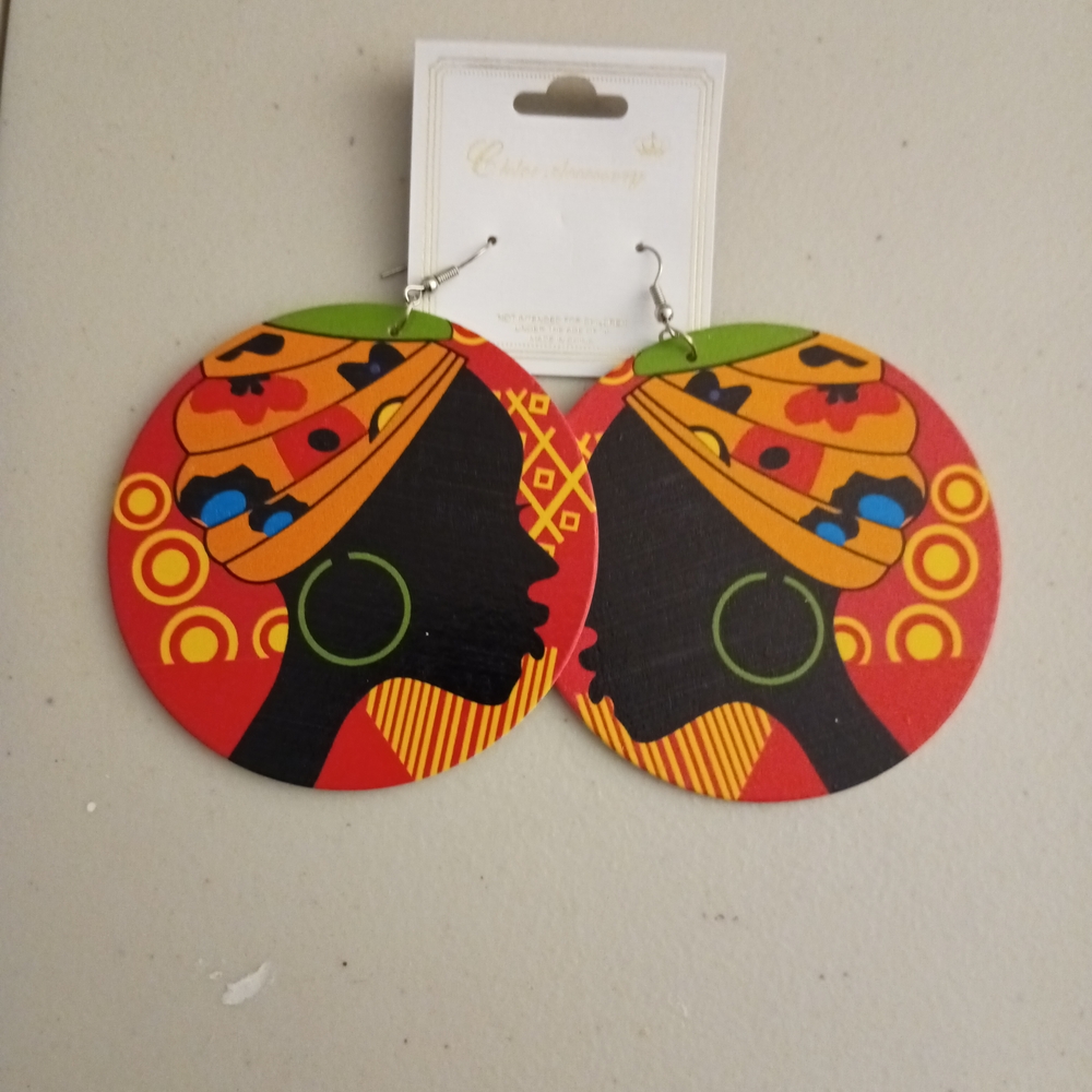 Colorful African Print Earrings